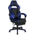 thumbnail image 1 of Flash Furniture X40 Gaming Chair Racing Ergonomic Computer Chair with Fully Reclining Back/Arms, Slide-Out Footrest, Massaging Lumbar - Black/Blue, 1 of 15
