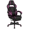 thumbnail image 1 of Flash Furniture X40 Gaming Chair Racing Ergonomic Computer Chair with Fully Reclining Back/Arms, Slide-Out Footrest, Massaging Lumbar - Black/Purple, 1 of 15