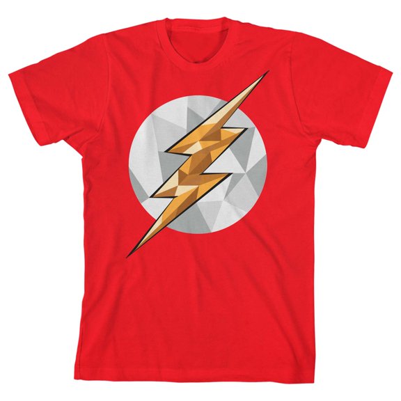 Flash Geometric Art Logo Boy's Red T-shirt-Small