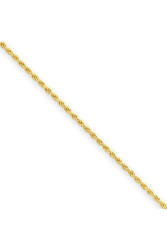Flash Gold-plated Sterling Silver 1.85mm Diamond-cut Rope Chain 20 Inches