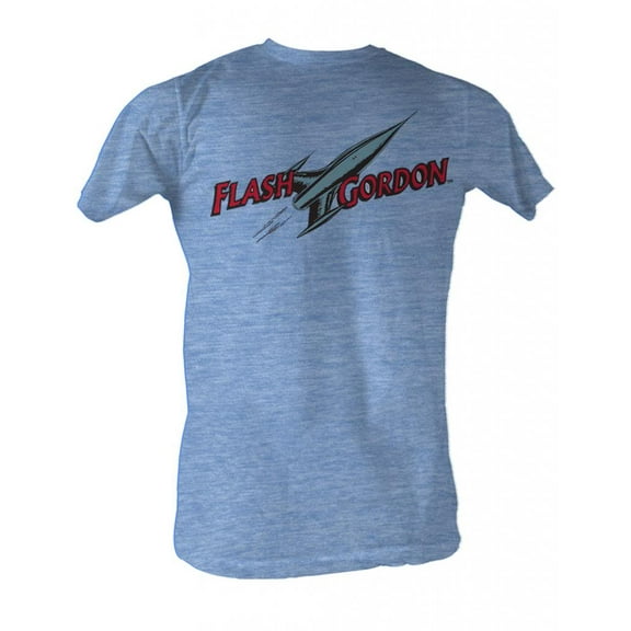 Flash Gordon Comic Logo Light Blue Heather T-Shirt