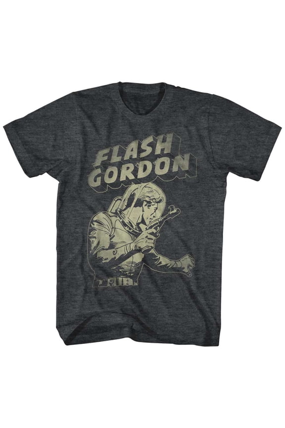 Flash Gordon Flash Aaaaaaa Black Heather T-Shirt
