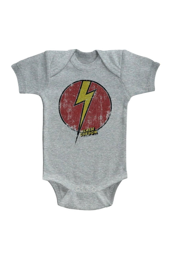 Flash Gordon Flash Bolt Gray Heather Infant S/S Bodysuit 18M
