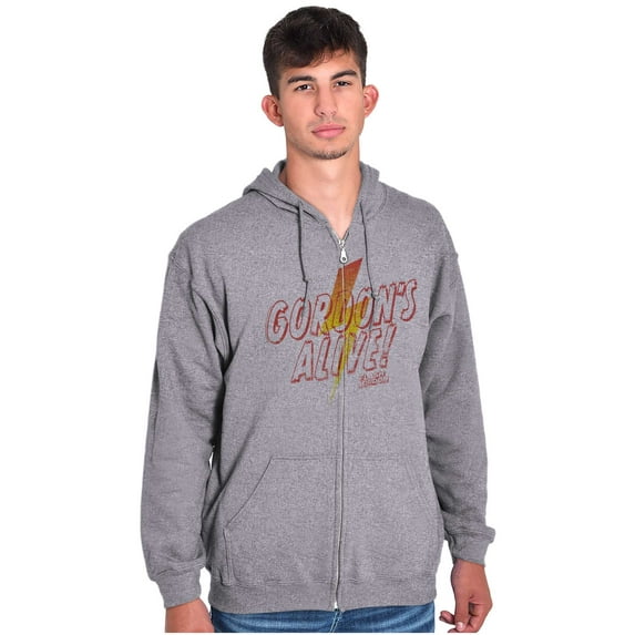 Flash Gordon Lightning Bolt Vintage Zip Up Hoodie Men's Women's Brisco Brands S