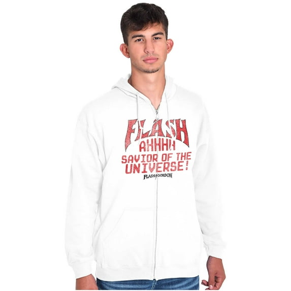 Flash Gordon Logo Vintage Comic Hero Unisex Plus Size Zip Hoodie Brisco Brands 2X