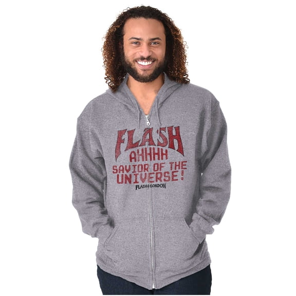 Flash Gordon Logo Vintage Comic Hero Zip Up Hoodie Men's Women's Brisco Brands S