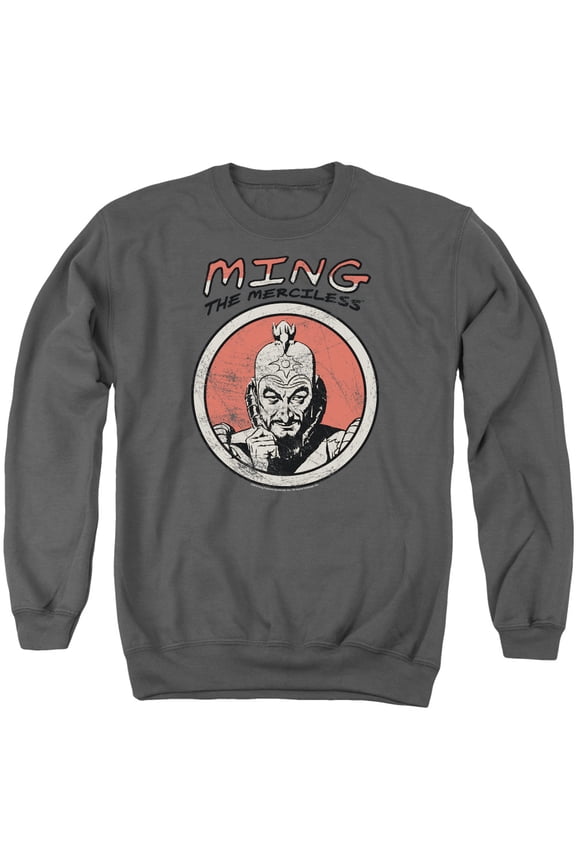 Flash Gordon Ming Adult Crewneck Sweatshirt Charcoal