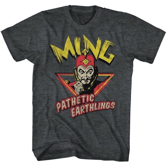 Flash Gordon Ming Pathetic Black Heather Adult T-Shirt