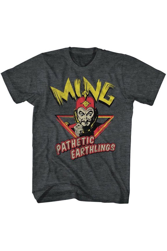 Flash Gordon Ming Pathetic Black Heather Adult T-Shirt