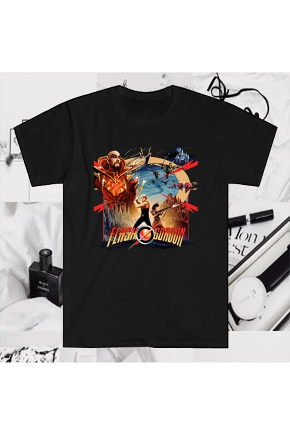 Flash Gordon Movie TV Series Men's Black Size S to 5XL