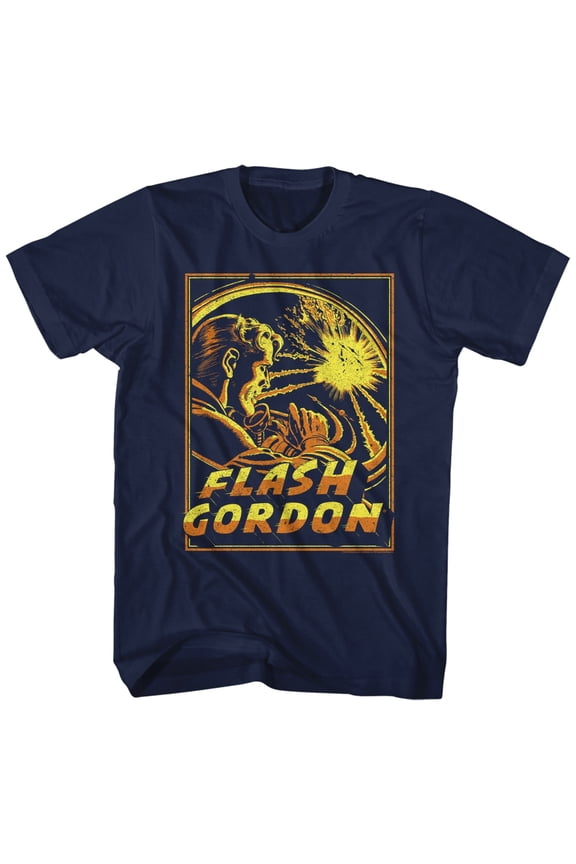 Flash Gordon Space Explosion Navy T-Shirt