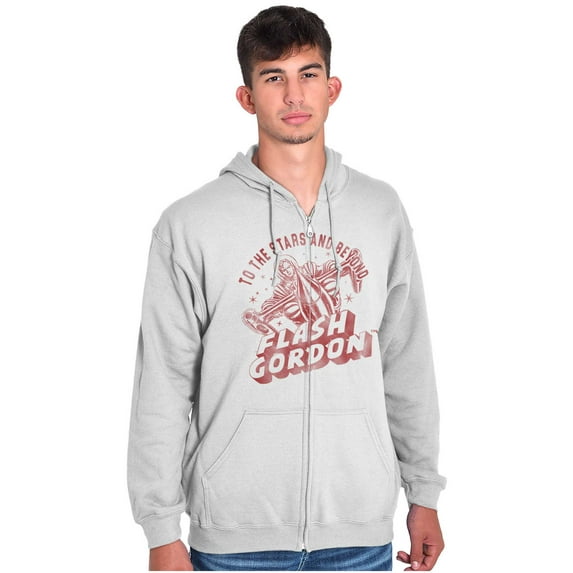 Flash Gordon Spaceman Comics Retro Zip Up Hoodie Men's Women's Brisco Brands M