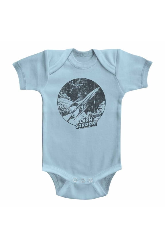 Flash Gordon Spaceship Light Blue Infant S/S Bodysuit 12M