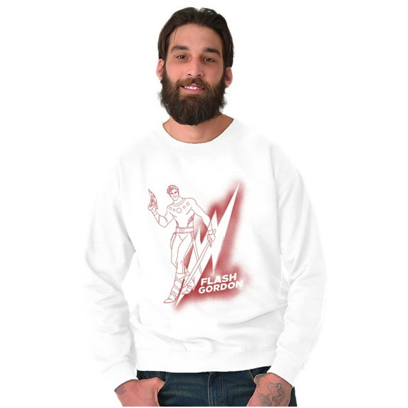 Flash Gordon Vintage Lightning Bolt Sweatshirt for Men or Women Brisco Brands M
