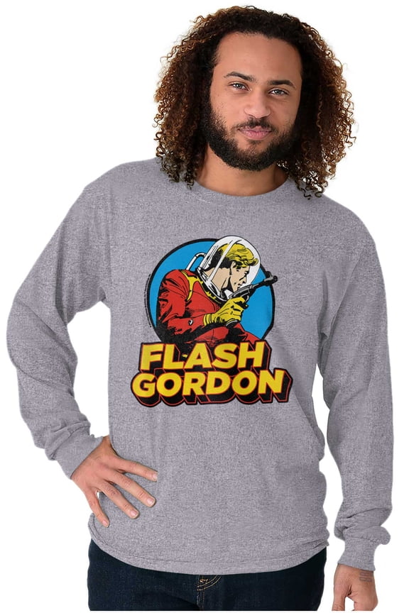 Vintage Space Comic Hero Unisex Plus Size Long Sleeve Shirt Brisco Brands 3X
