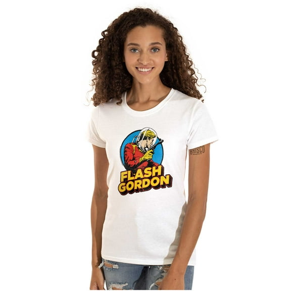 Flash Gordon Vintage Space Comic Hero Women's T Shirt Ladies Tee Brisco Brands X