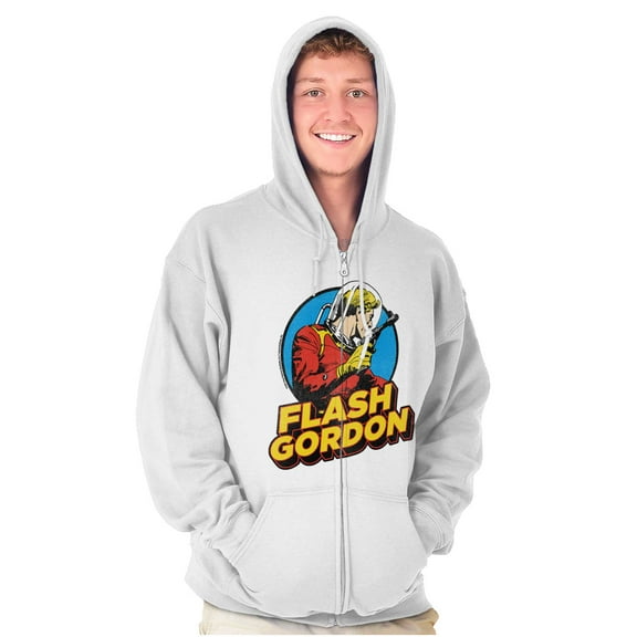 Flash Gordon Vintage Space Comic Hero Zip Up Hoodie Men's Women's Brisco Brands L