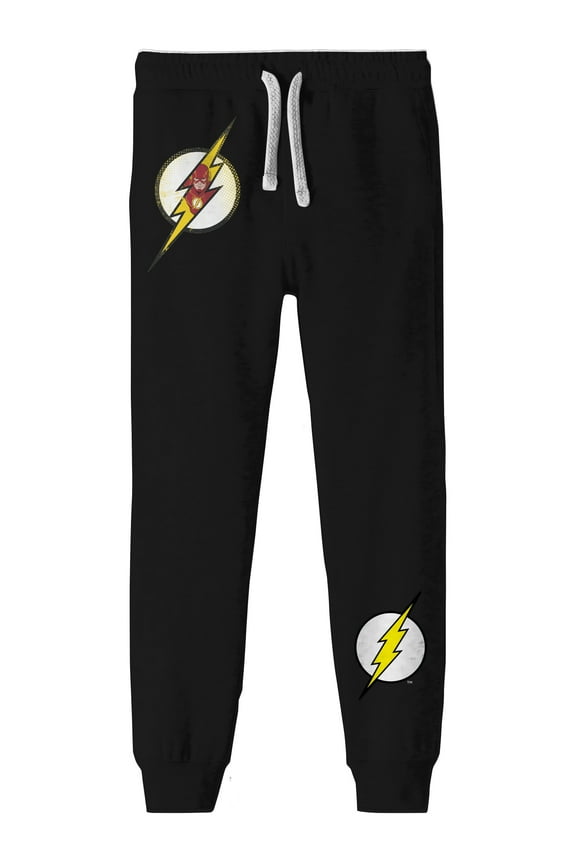 Flash Grunge Logo Youth Boy's Black Sweatpants-Small