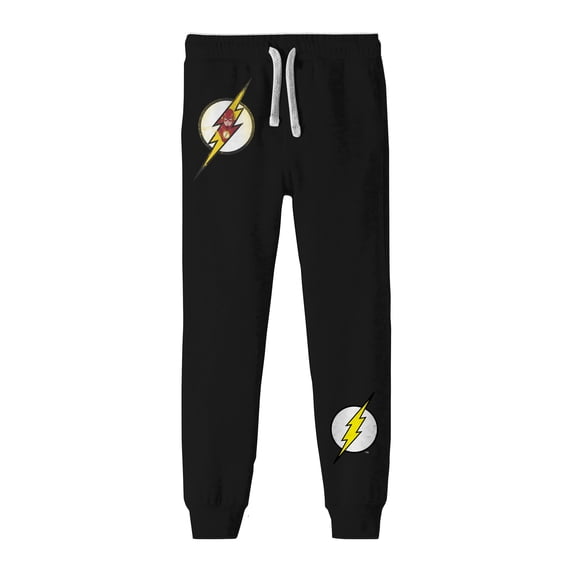 Flash Grunge Logo Youth Boy's Black Sweatpants-XL