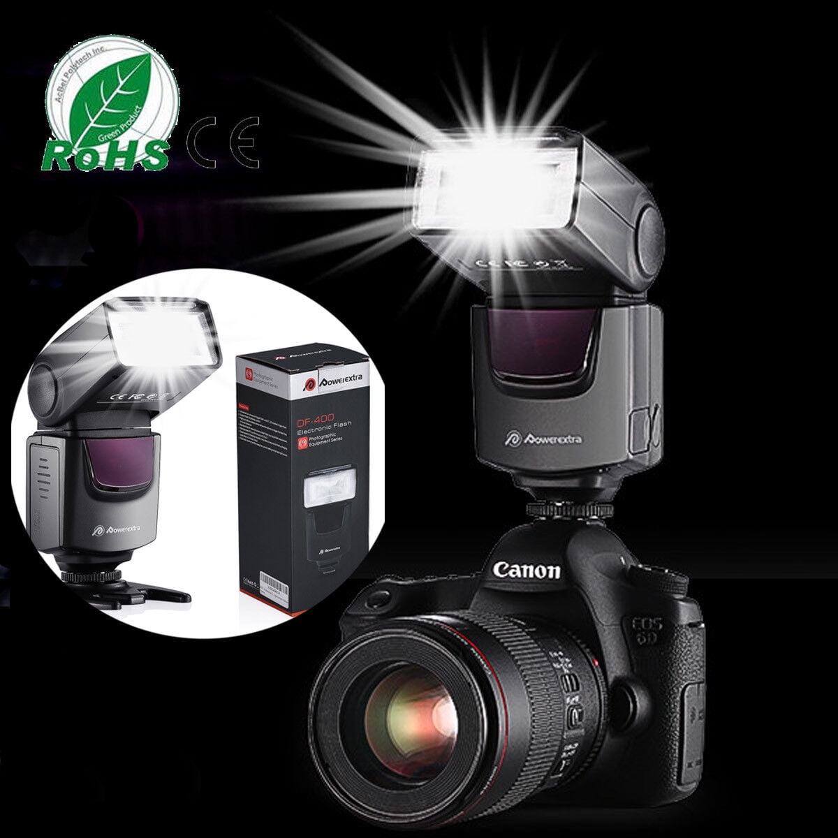 Flash Gun Speedlite Speedlight for Canon Nikon DSLR Camera