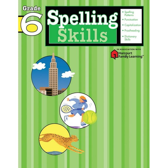 Flash Kids Harcourt Family Learning Spelling Skills, Grade 6, (Paperback)
