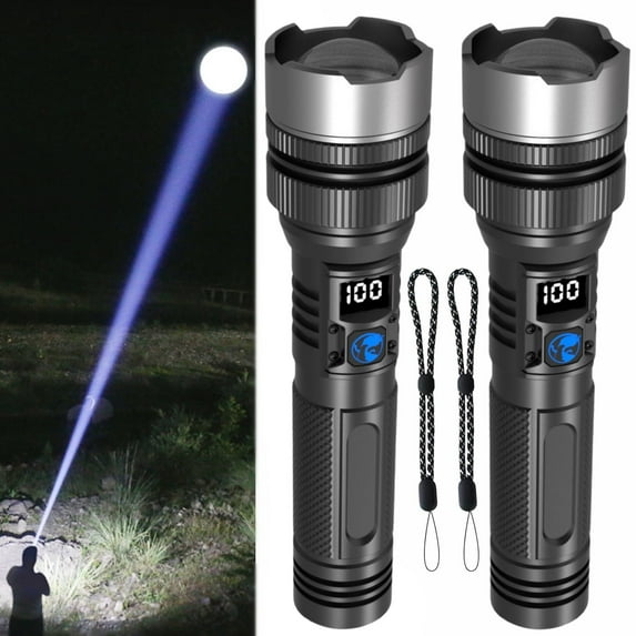 Flash Light, 2025 The Ultimate Survival Flashlight High Lumens, IPX7 Waterproof Led Rechargeable Tactical Flashlights, Powerful Handheld Flashlights for Home Camping (1Pcs)