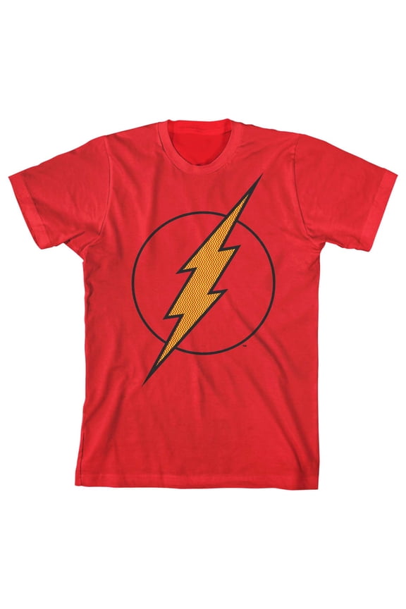 Flash Lightning Bolt Logo Boy's Red T-shirt-Large