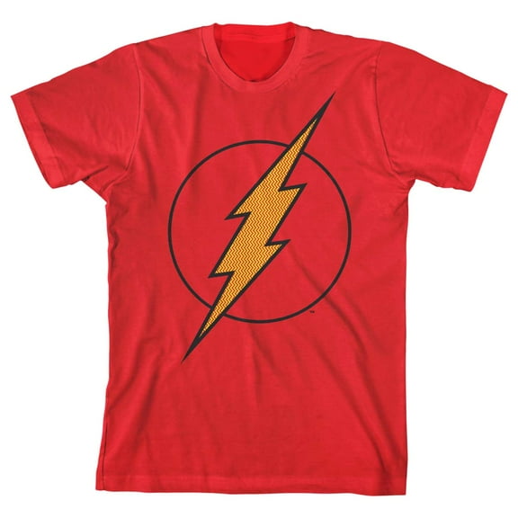 Flash Lightning Bolt Logo Boy's Red T-shirt-Medium