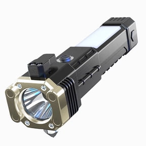 Flash Lights for Emergency,Emergency Flashlights for Home,Multifunctional Flashlight,Flashlight for Emergencies,Outdoor Auto Repair Work Emergency Broken Window Escape Car Flashlight(Gold)