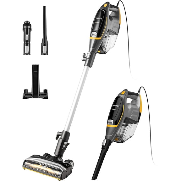 Flash Lightweight Stick Vacuum Cleaner, 15KPa Powerful Suction, 2 in 1 Corded Handheld Vac for Hard Floor and Carpet, Black