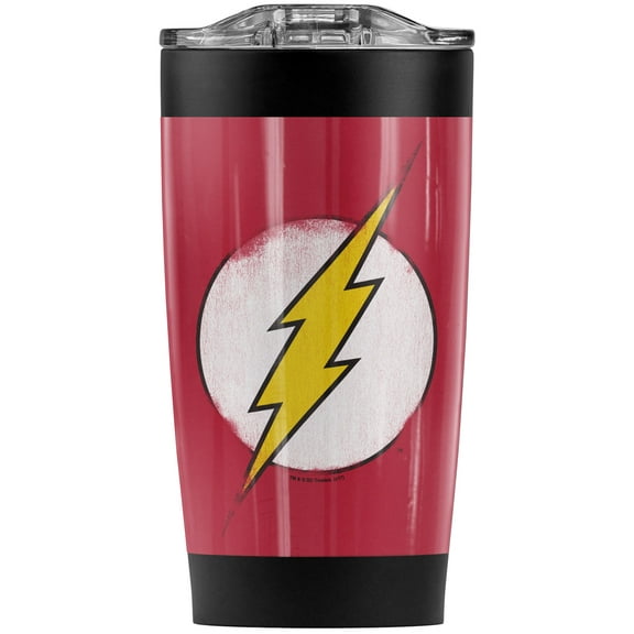 The Flash Logo Distressed Stainless Steel Tumbler 20 oz Coffee Travel Mug/Cup, Vacuum Insulated & Double Wall with Leakproof Sliding Lid | Great for Hot Drinks and Cold Beverages