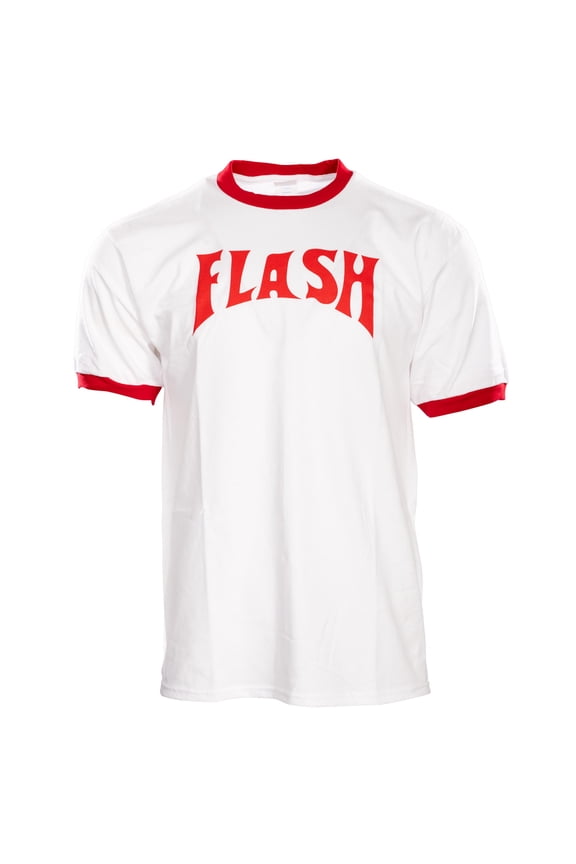 Flash Logo Red Ringer T-Shirt Superhero Halloween Costume Cosplay Tee