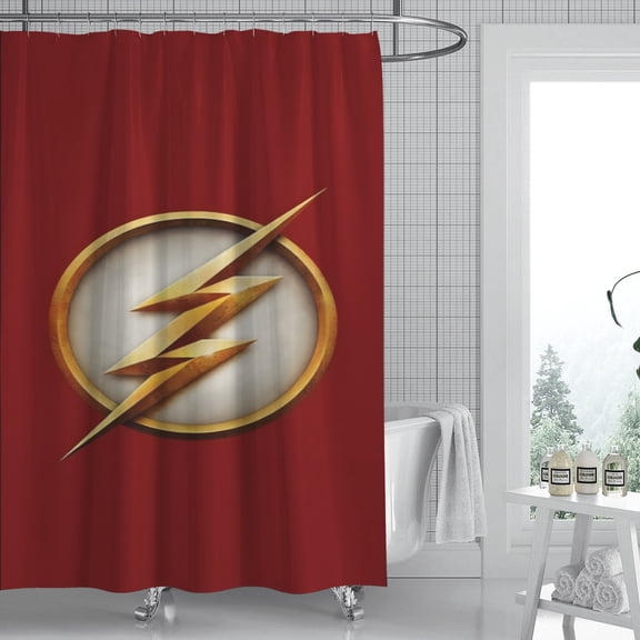 Flash Man Flashman shower curtain offers a timeless design, waterproof fabric, and hassle-free installation, enhancing your bathroom's aesthetic. Measures 59" x 71" (150 x 180 cm).