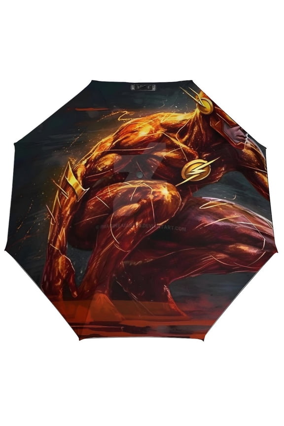 Flash Man Flashman-theme 3 Fold Auto Umbrella sunshade for Outdoor activities gifts for fans,friends,family and Lovers
