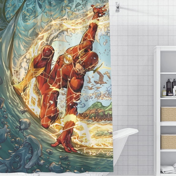 Flash Man Flashman-theme Bathroom Shower Curtain Home Decor,Bath Curtains Durable Waterproof Bath Curtain , Adluts Girls Boys Bathroom Decor House Gifts 60x71inch150cmX180cm