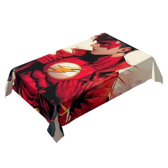 Flash Man Themed Square Tablecloth 54 * 72 Inches Durable Stylish