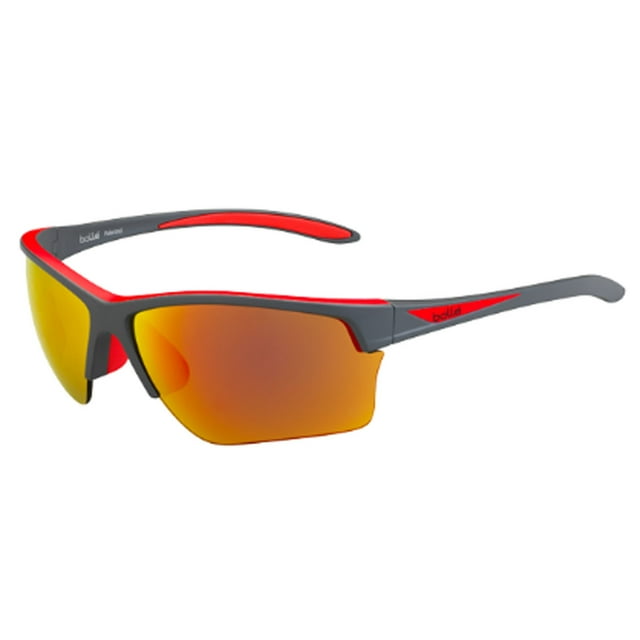 Flash Matte Grey Red 12208 Sunglasses Polarized Fire Lens M Thermogrip