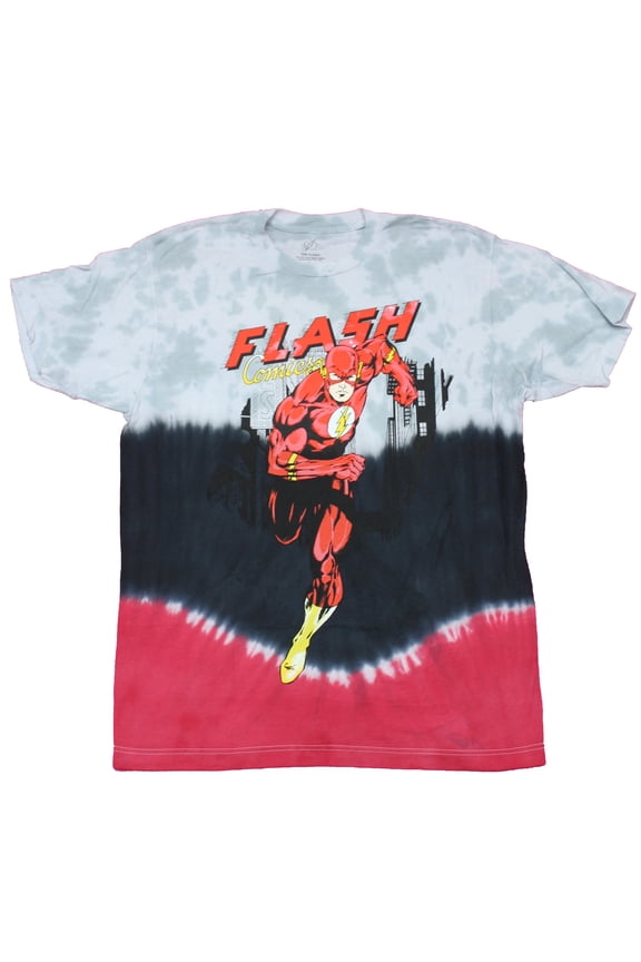 Flash Mens T-Shirt - Running Tie Dye Running Under Logo (Large)