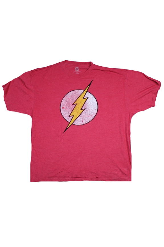Flash Mens T-Shirt - Super Distressed Classic Bolt Logo (5X-Large)