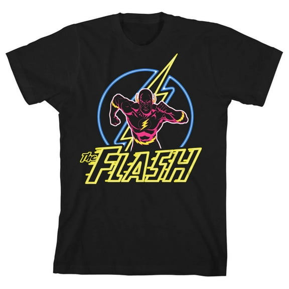 Flash Neon Flash and Logo Toddler Boy's Black T-shirt-2T