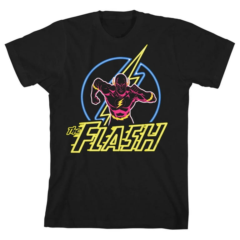 Flash Neon Flash and Logo Toddler Boy's Black T-shirt-4T