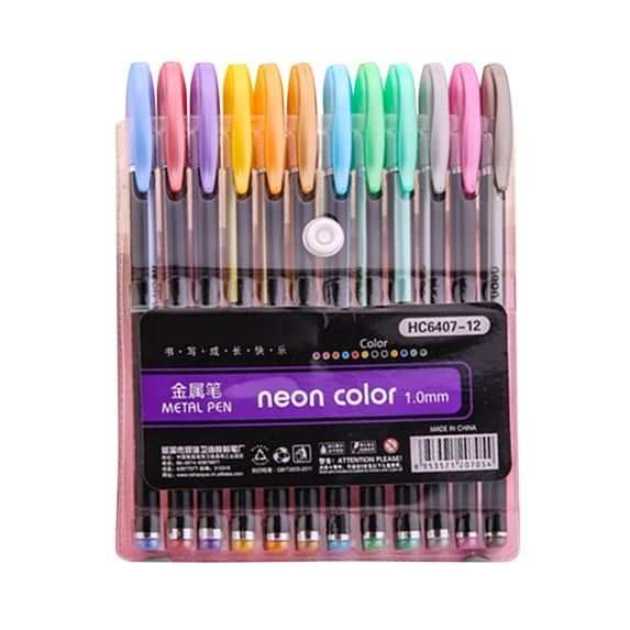 Flash Pen Fluorescent Marker Pen Marker Pen Student Account Pen Color Neutral Pen 12 Color Set 2ml Pencil Curler