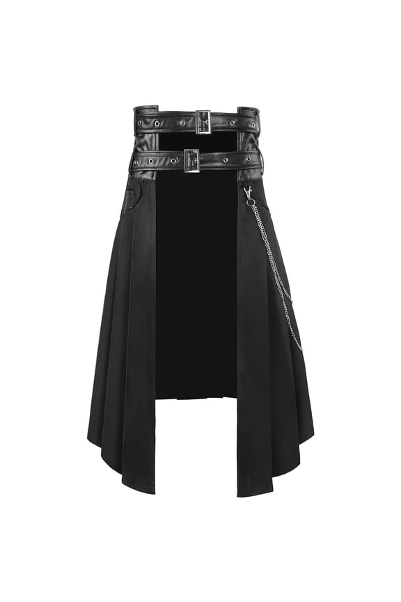 Flash Pick HOOMEUMY Men Summer Ruffle Dress Solid Color Loose Fit A-Line Swing Short Dress Crew Neck Puff Short Sleeve Tunic Dresses Black 4