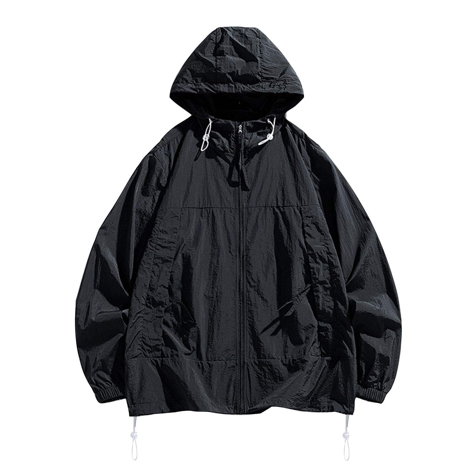 Black Drawstring outlets Windbreaker S