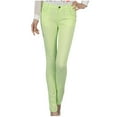 thumbnail image 1 of Flash Pick UTSJKR Women's Mid Rise Super Stretch Skinny Jeans Blue Purple Green Light Blue Stretch Skinny Jeans for Women Mint Green 33, 1 of 3