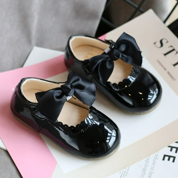 Flash Pick of the day Toddler Shoes Baby Girls Cute Fashion Bow Hollow Out Non-slip Small Leather Princess Shoes,Black Sandals For Kids Size 6-9 Months