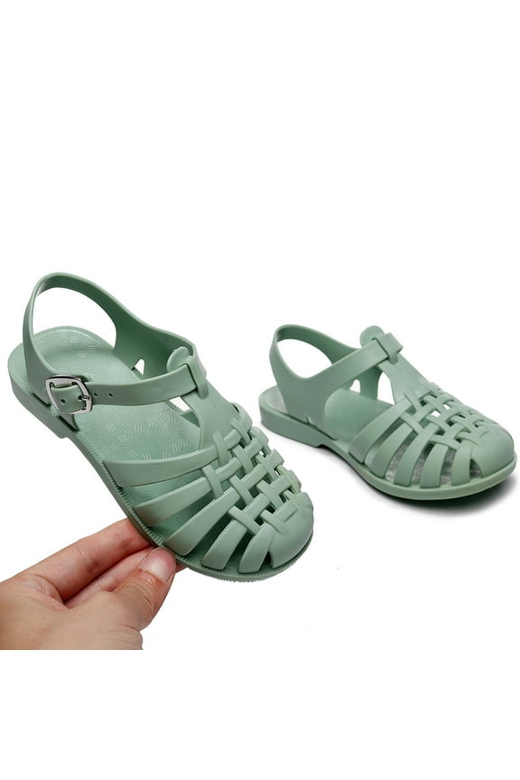 Flash Pick of the day Children Sandals Girls Boys Soft Princess Shoes Candy Jelly Beach Roman Slippers,Green Sandals For Kids Size 11 M
