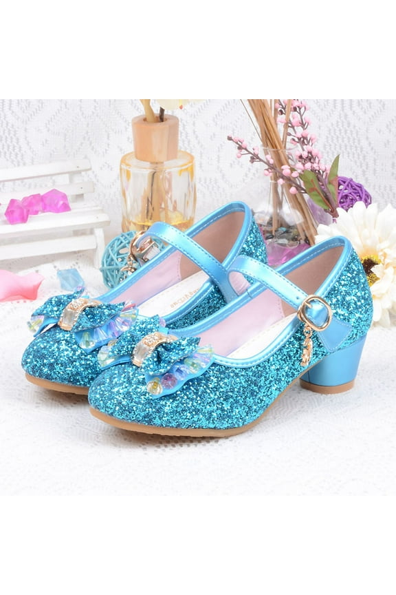Flash Pick of the day Infant Kids Baby Girls Pearl Crystal Bling Bowknot Single Princess Shoes Sandals,Blue Sandals For Kids Size 11.5