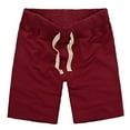 thumbnail image 1 of Flash Picks HOOMEUMY Men's Drawstring Elastic Waist Cotton Shorts with Pockets Solid Color Summer Beach Shorts Sports Running Sweatpants Red 4, 1 of 5