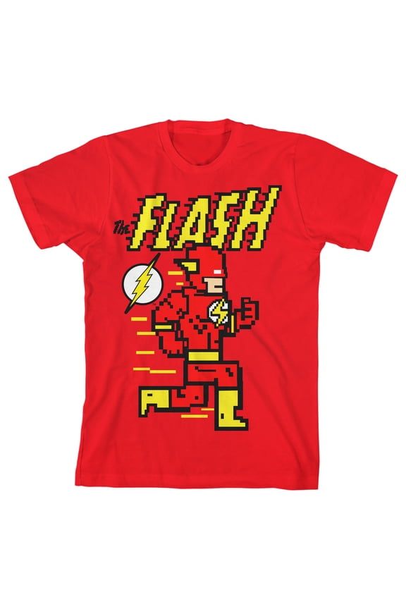 Flash Pixel Run Boy's Red T-shirt-XS